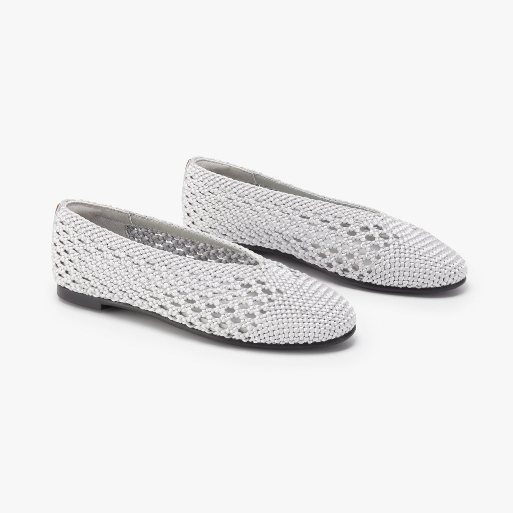 All Day Flats - Silver Woven
