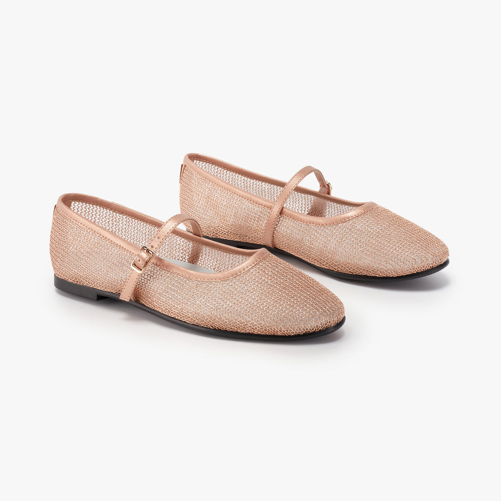 Luz Mary Jane - Rose Gold Mesh
