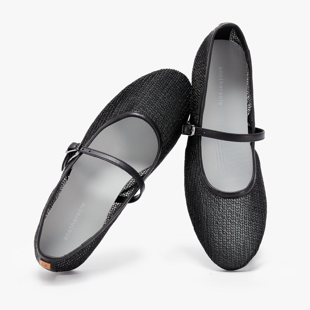 Luz Mary Jane - Black Mesh