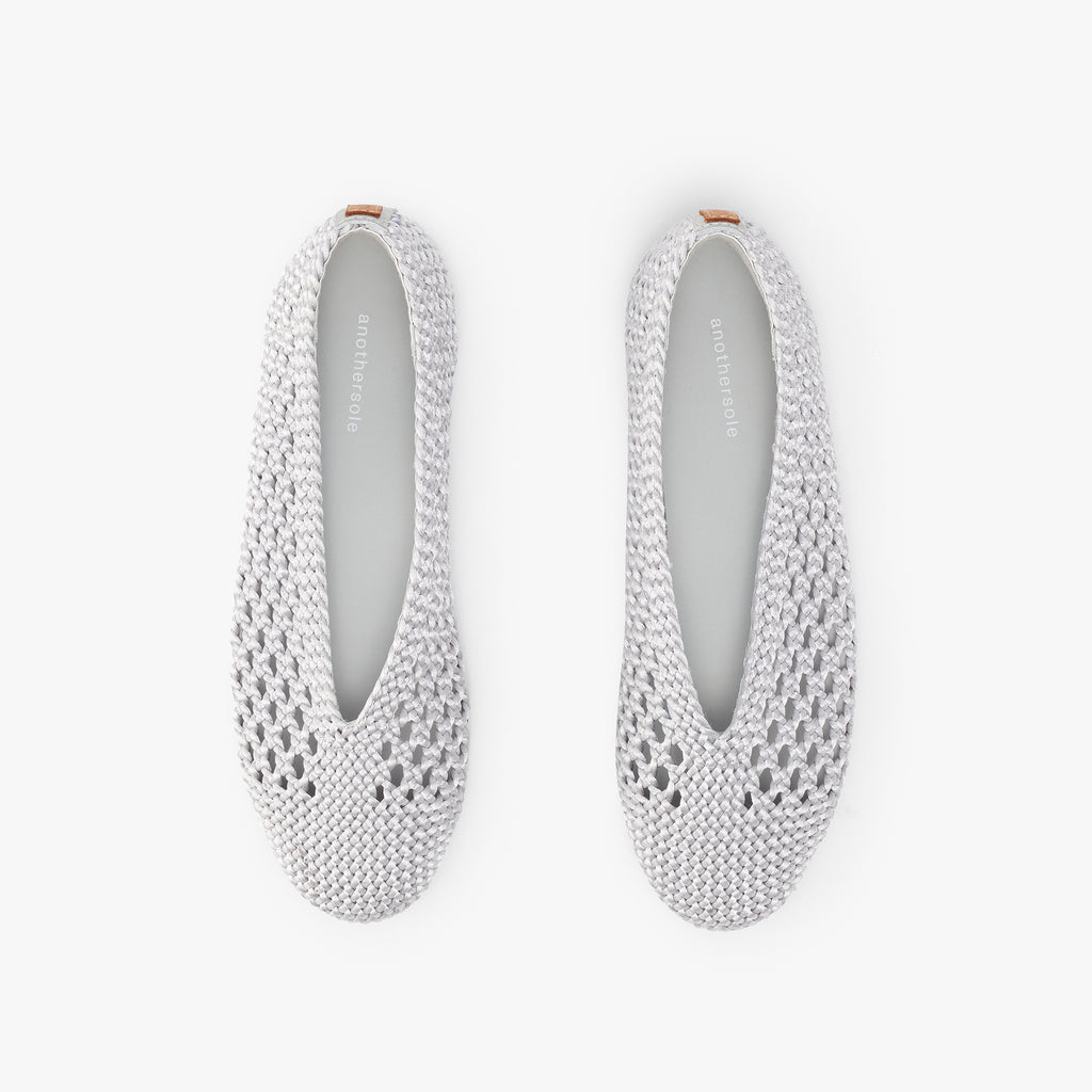 All Day Flats - Silver Woven