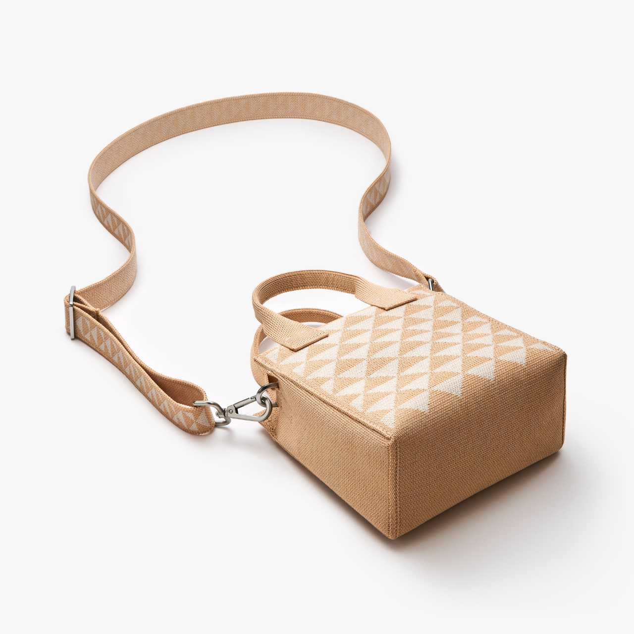 Marine Small Woven Crossbody Bag - Tan Leather