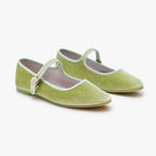 Belle Mary Jane - Lime Velvet