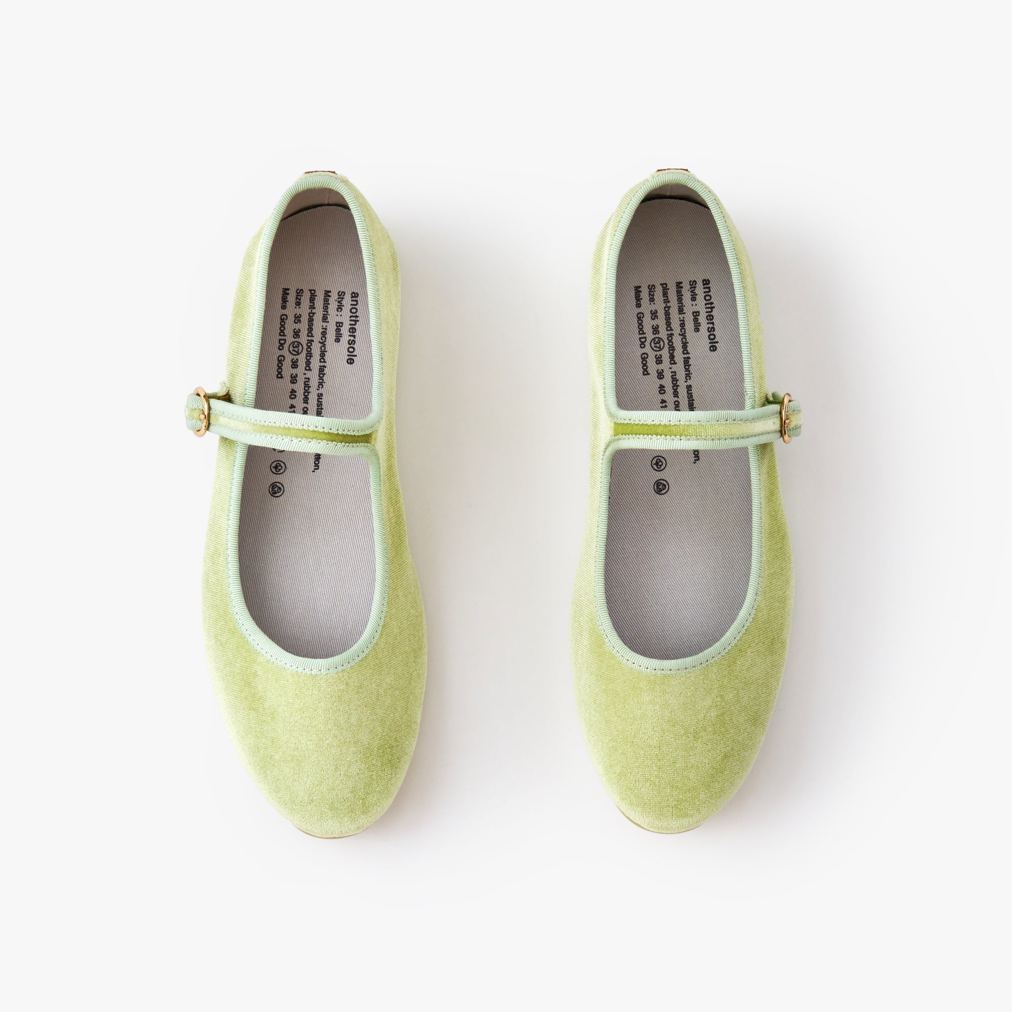 Belle Mary Jane - Lime Velvet
