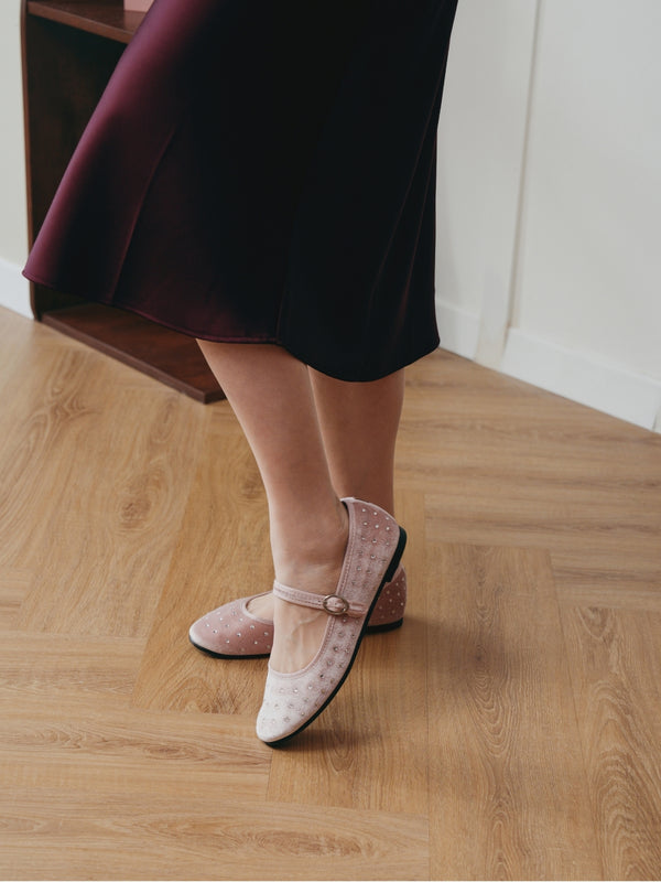 Belle Mary Jane - Diamante Pink