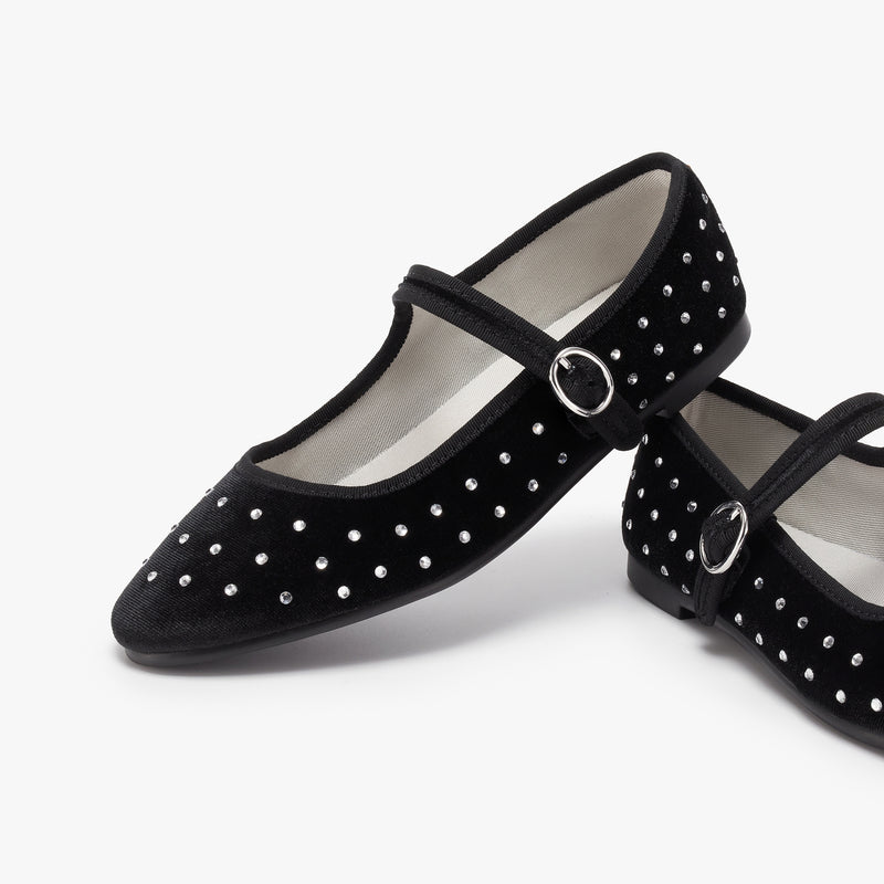Belle Mary Jane - Diamante Black – Anothersole SG