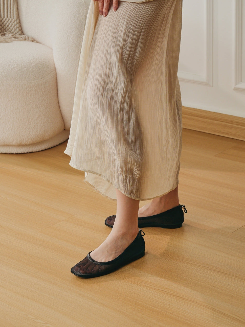 Glove Flats - Black Mesh