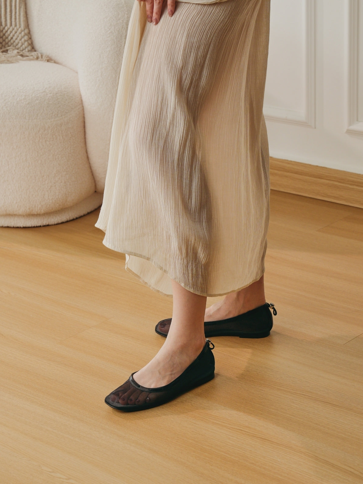 Glove Flats - Black Mesh