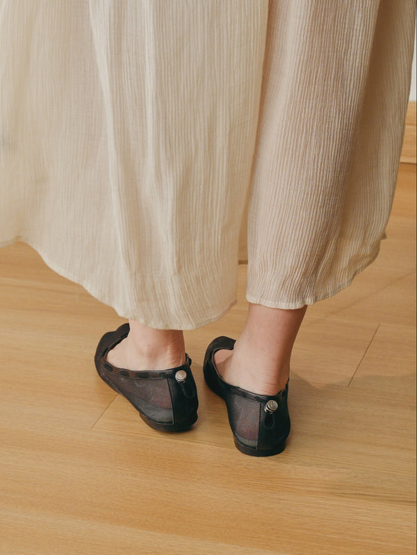 Glove Flats - Black Mesh