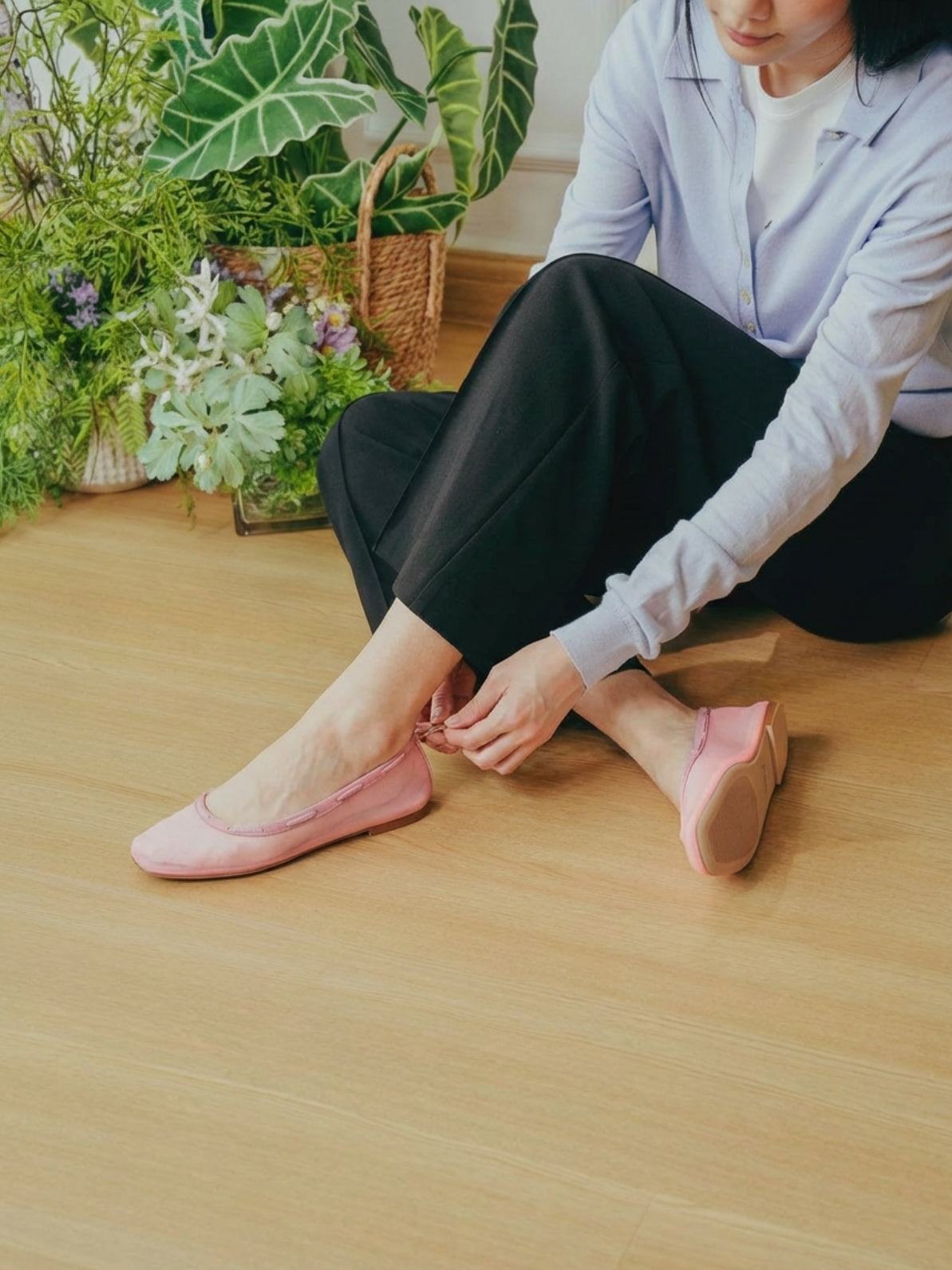 Glove Flats - Pink Mesh