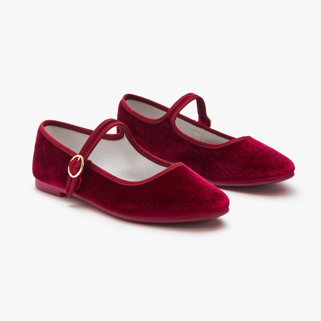 Belle Mary Jane - Scarlet Red Velvet