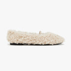 Travel Flats - Teddy White