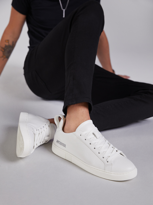 Mens White Leather Sneakers Anothersole – Anothersole SG