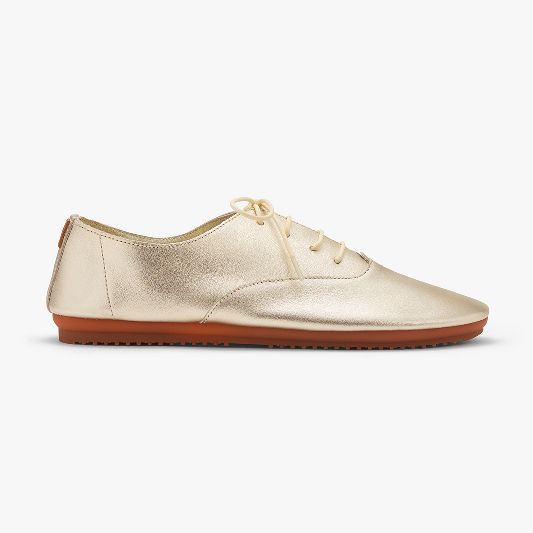 Gold 2025 leather shoes